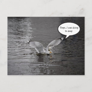Diving to deep postcard