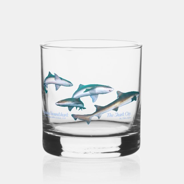 Diving with Shark Drinkware Set Whiskey Glass (Front)