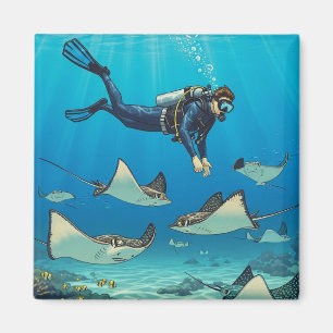 Diving with Stingrays Magnet