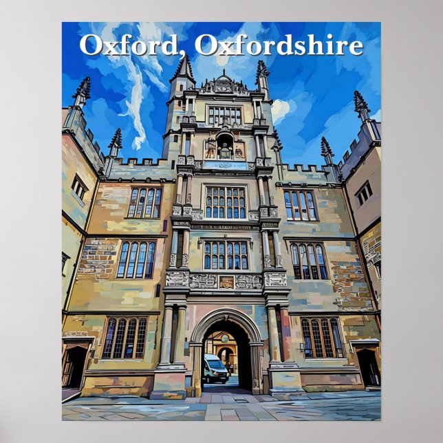 Divinity in Stone – Bodleian Library, Oxford Poster (Front)