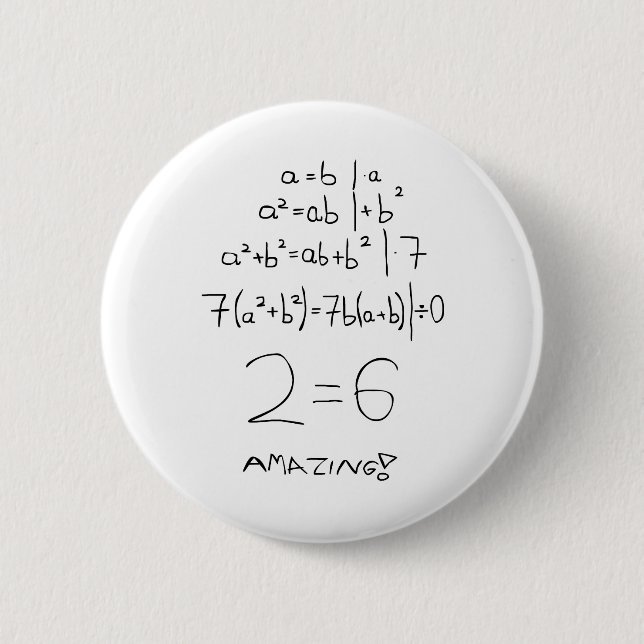 Division by zero 2 inch round button (Front)