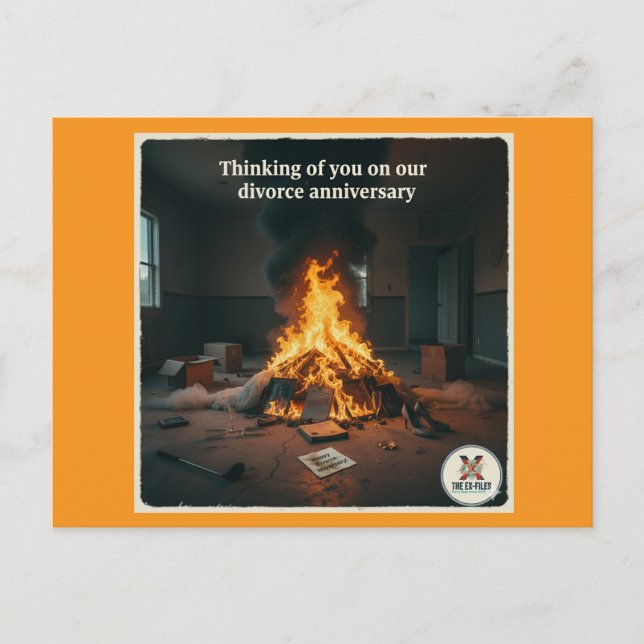 Divorce anniversary holiday postcard (Front)