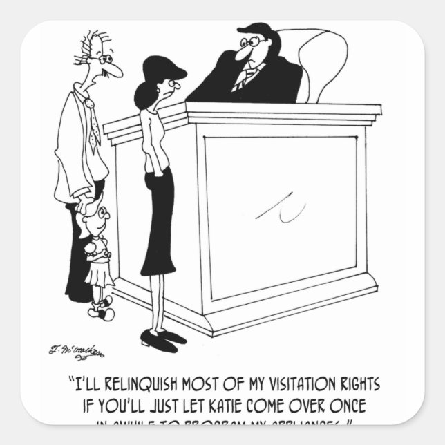 Divorce Cartoon 6485 Square Sticker (Front)