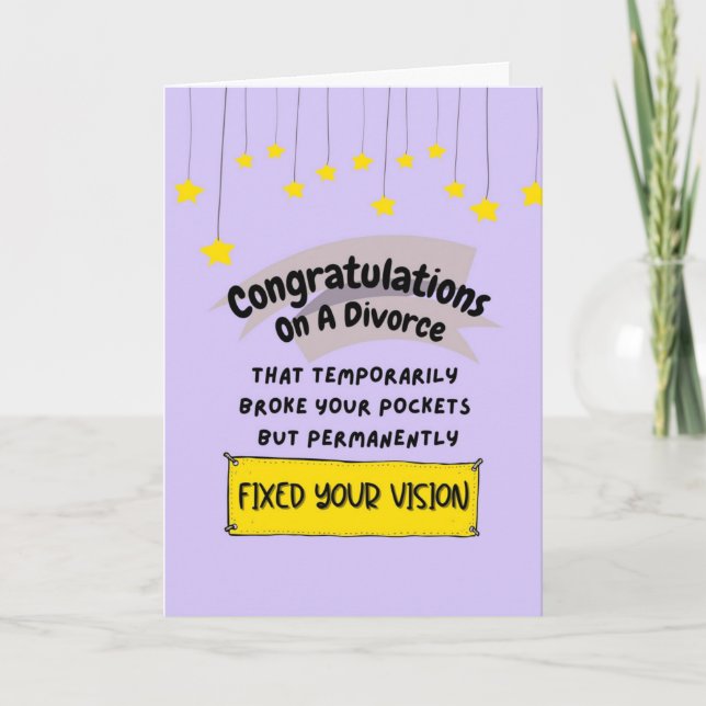 Divorce Congratulations Card - Fixed Your Vision (Front)