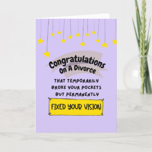 Divorce Congratulations Card - Fixed Your Vision