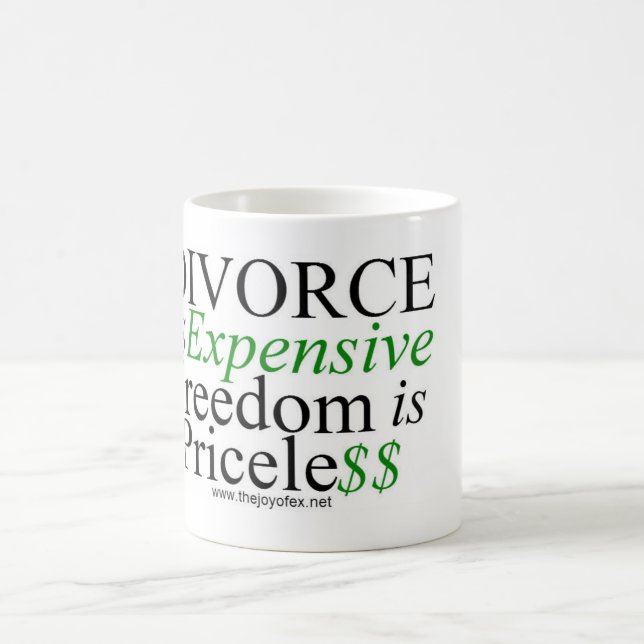 "Divorce is Expensive..." 11 oz White ceramic mug (Center)