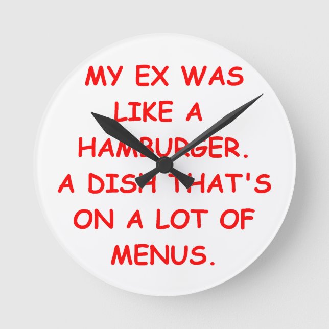 divorce joke round clock (Front)