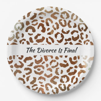 Divorce Party Big Cat Print Abstract Paper Plate