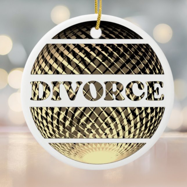 Divorce party gold platinum ceramic ornament (Creator Uploaded)