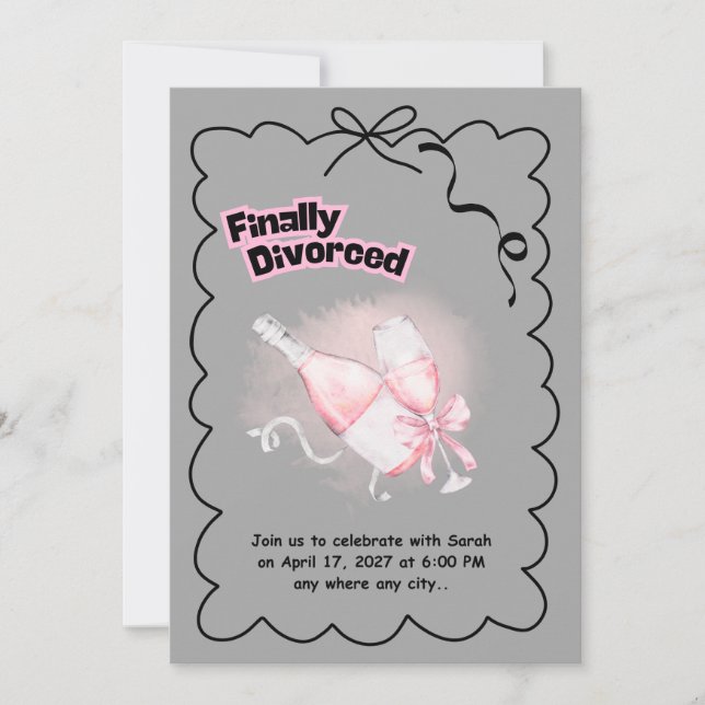 Divorce Party Invitation Finally free (Front)