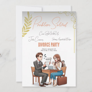 Divorce party invites: Problem solved, QR code Invitation