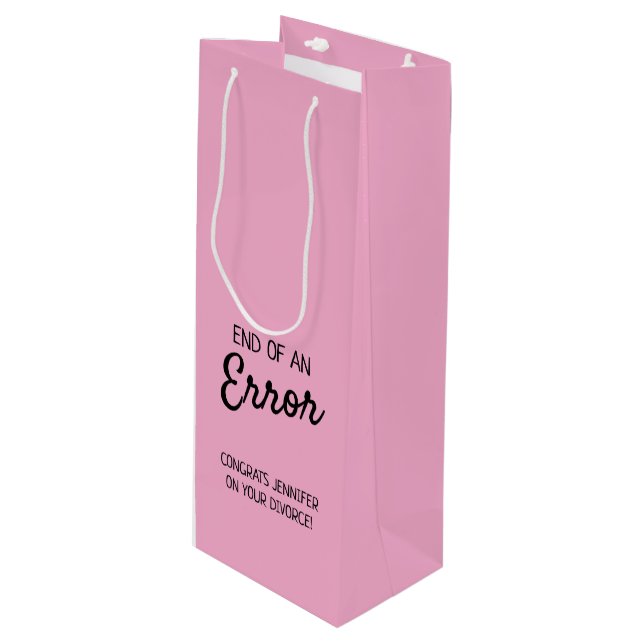 Divorce Wine Label Gift Bag (Front Angled)