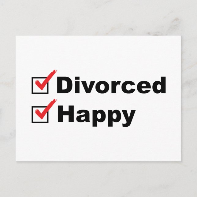 Divorced And Happy Postcard (Front)