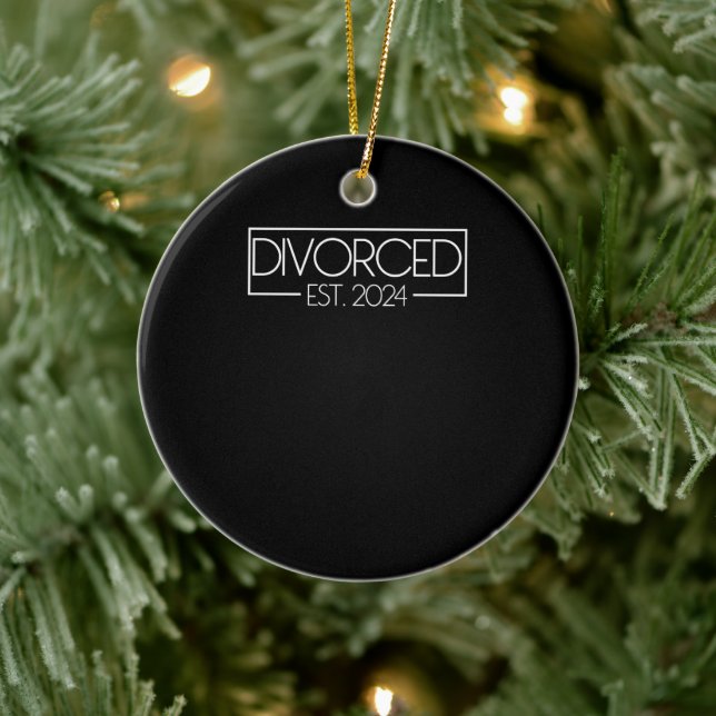 Divorced Est. 2024 Finally Divorced Divorcee Funny Ceramic Ornament (Tree)