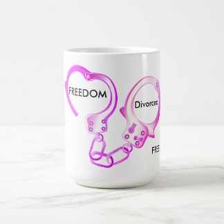 Divorced finally free pink open handcuff coffee mug