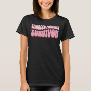 Divorced Parents Survivor Pink Pastel Cute Dark Hu T-Shirt