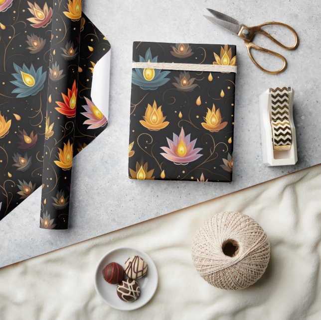 Diwali Candles  Wrapping Paper (Crafts)