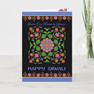 Diwali Card, Rangoli on Black, Our Home to Yours Card
