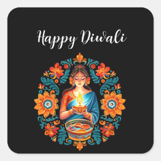 Diwali celebration square sticker