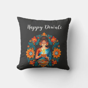 Diwali celebration throw pillow