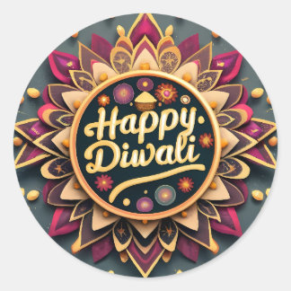 Diwali celebrations classic round sticker