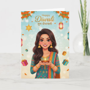 Diwali festival celebration card
