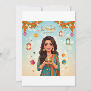 Diwali festival celebration holiday card