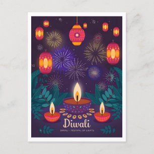 Diwali Festival of Lights Vintage Postcard
