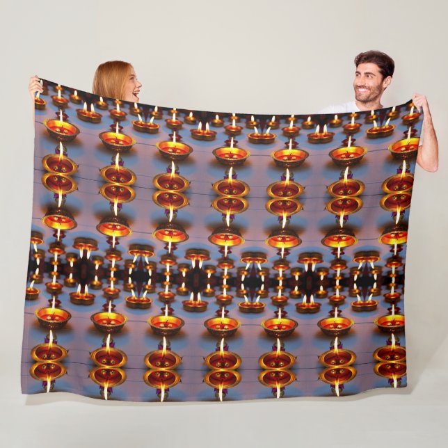 Diwali Fireworks Fleece Blanket (In Situ)