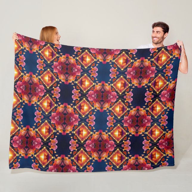Diwali Fireworks Fleece Blanket (In Situ)