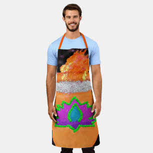 Diwali glitter Diya with lotus Apron