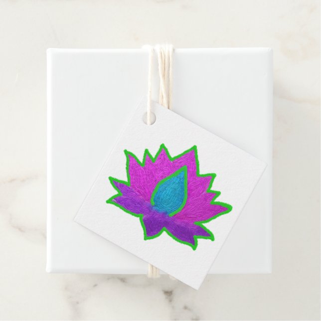 Diwali glitter lotus favour tags (In Situ)