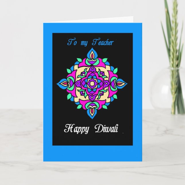 Diwali Greeting Card for a Teacher (Front)