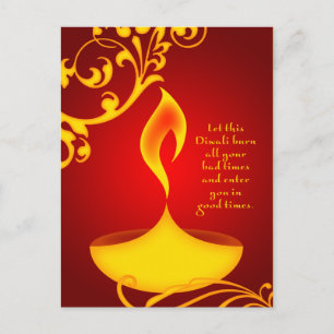 diwali greetings elegant light inspirational quote postcard