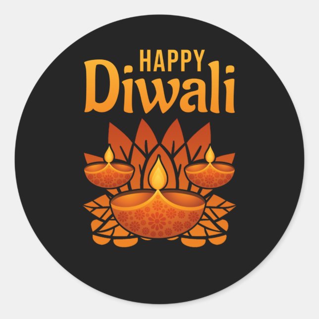 Diwali Happy Diwali Classic Round Sticker (Front)