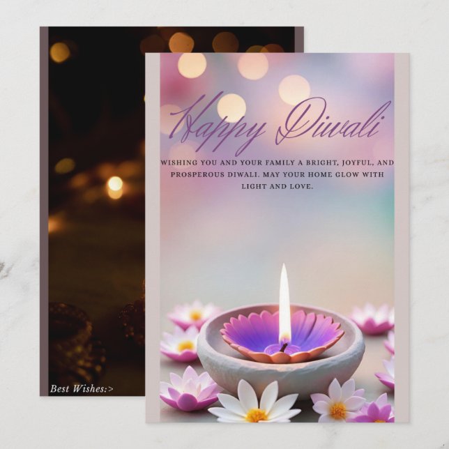 Diwali  holiday card (Front/Back)