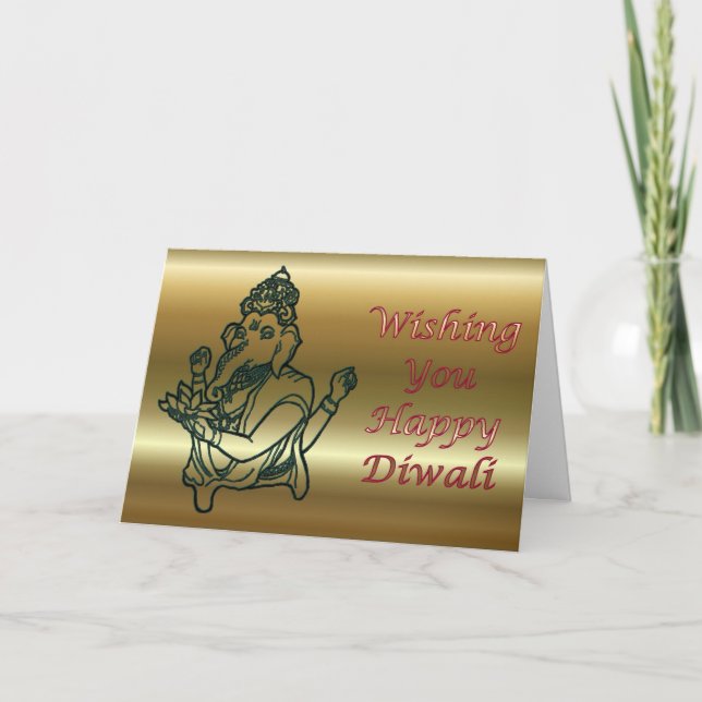 Diwali Indian Festival of Light with Ganesha Card (Front)