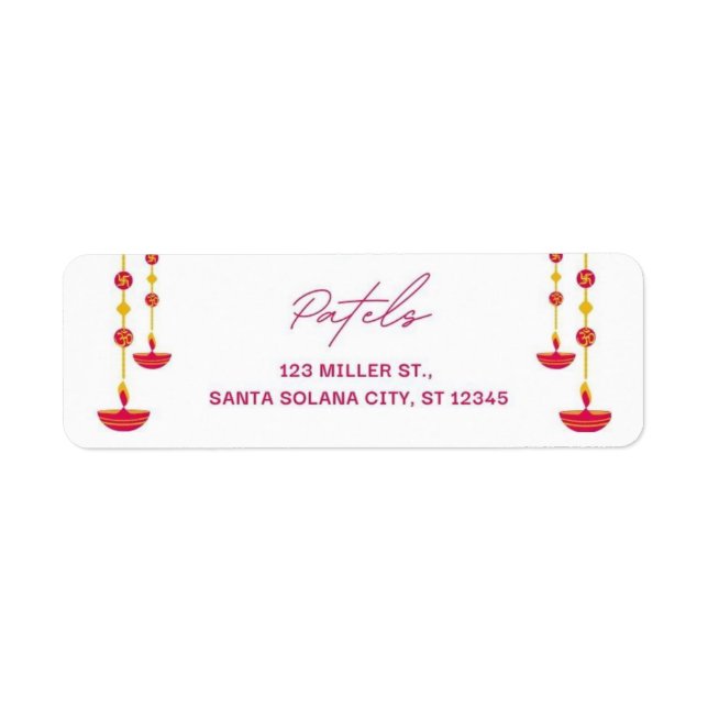 Diwali Indian Theme Return Address Labels (Front)