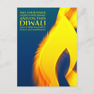 diwali inspirational inner light burst postcard