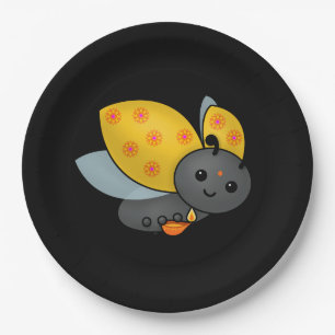 Diwali Ladybug with Deepa Paper Plate