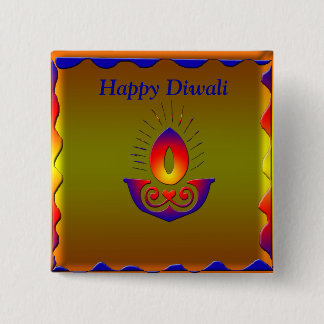 Diwali lamp 2 inch square button