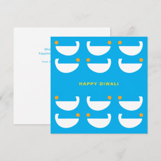 Diwali Lamps - Cyan Card