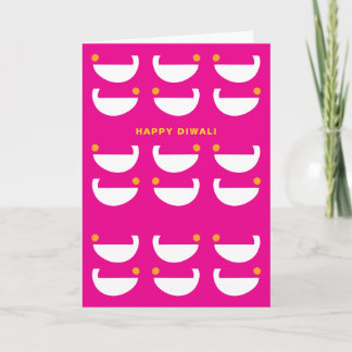 Diwali Lamps - Fuschia Card