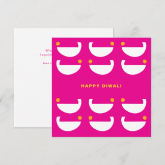 Diwali Lamps - Fuschia Card