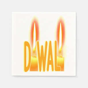 Diwali Lights Candles Candlelight Typography Cute Napkin