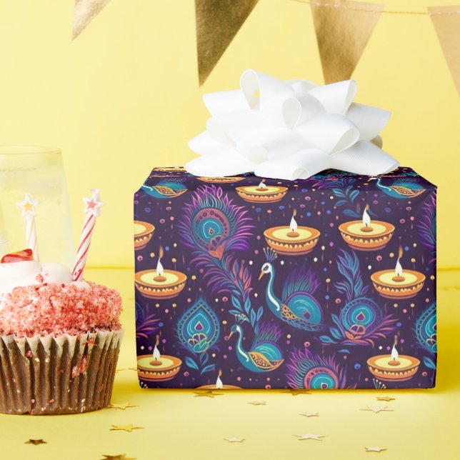 Diwali Midnight Serenity Wrapping Paper (Birthday Party)