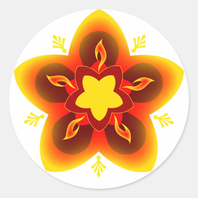 diwali rangoli classic round sticker (Front)