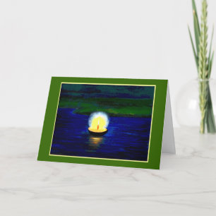 Diwali Single Candle on Green Card