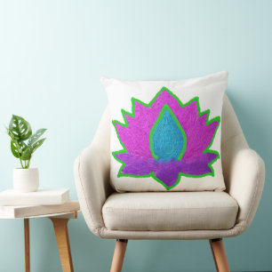 Diwali sparkle lotus throw pillow