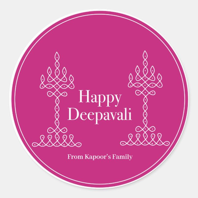 Diwali stickers personalized for gifts pack of 20 (Front)
